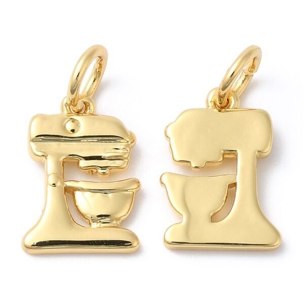 Dije colgante Batidora enchapado en oro real 18k y platino (2 modelos) - Imagen 3