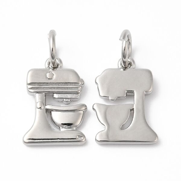 Dije colgante Batidora enchapado en oro real 18k y platino (2 modelos) - Imagen 2