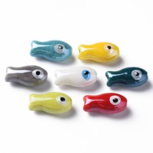 4 unidades de Peces de porcelana colores variados