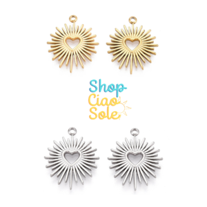 Dije de Corazón de acero quirúrgico (2 modelos)