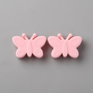 Unidad de cuenta de silicona forma de Mariposa Rosa BPA FREE