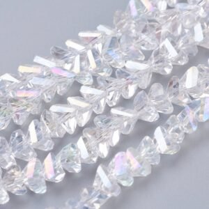 Tira de Cuentas de vidrio electro chapado, facetadas, triangulares 6mm
