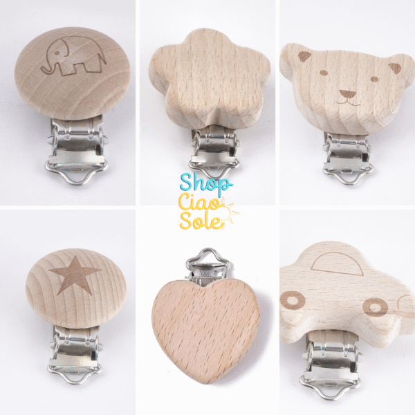 Clips Portachupete En Madera