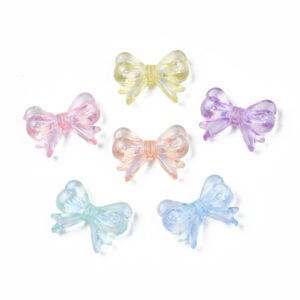 10 unidades de Cuentas de lazos brillosos