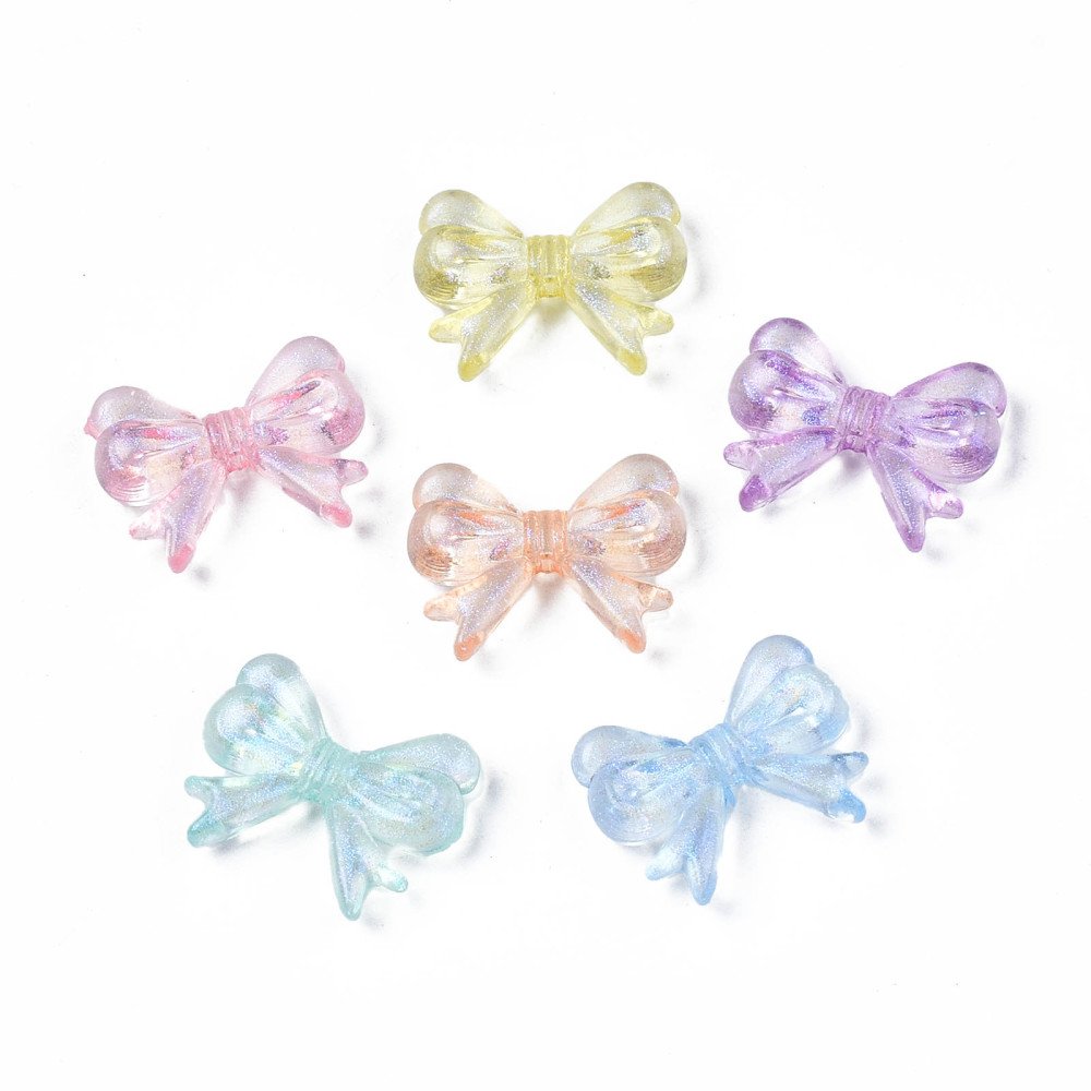 10 unidades de Cuentas de lazos brillosos