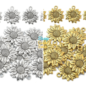 4 unidades Dije flor girasol aleación (2 colores)