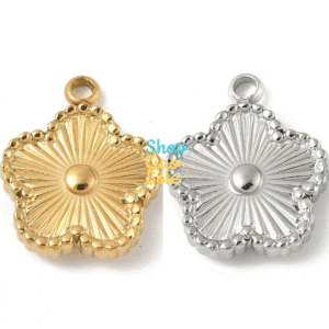 Dije Flor de acero (chapado en oro real 18k) (2 modelos)
