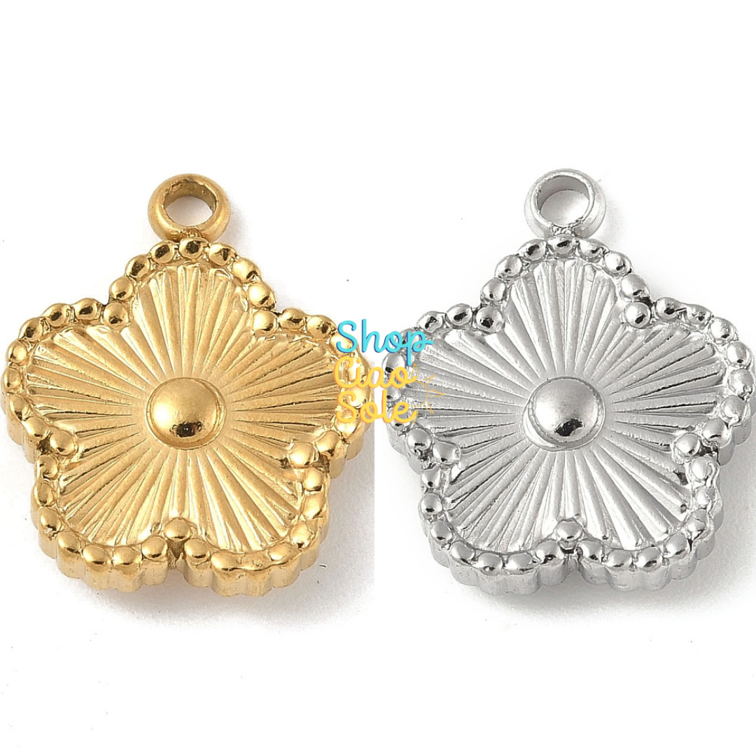 Dije Flor de acero (chapado en oro real 18k) (2 modelos)