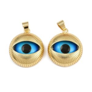 Colgante Ojo de Santa Lucia 24mm 18k chapado en oro real