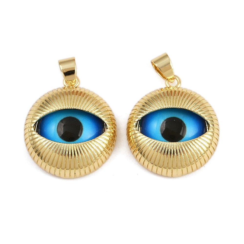 Colgante Ojo de Santa Lucia 24mm 18k chapado en oro real