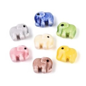 4 unidades de Elefantes de porcelana colores variados hecho a mano
