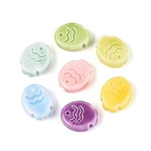 4 unidades de Peces de porcelana colores variados hecho a mano