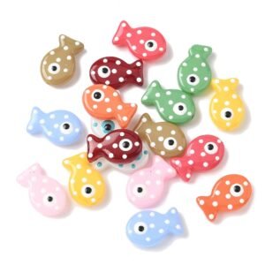 4 unidades de Peces de vidrio soplado colores variados