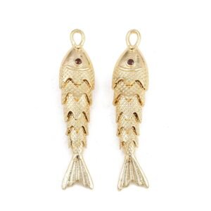 Colgante Pez 45.5mm 18k chapado en oro real