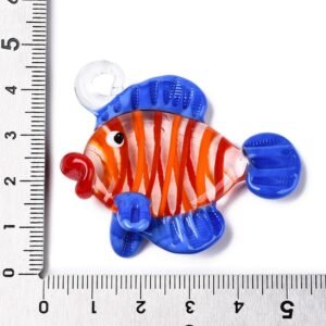 Unidad de pez de vidrio, Lampwork hecho a mano 5cm