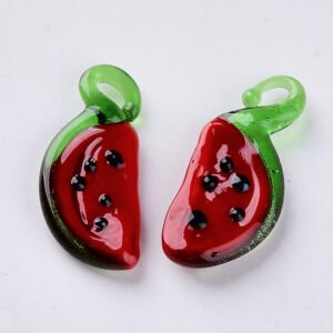 Par de Sandias cuentas de vidrio 25/30mm