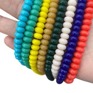 Tira de Cuentas de vidrio opaco 8mm en forma de donas