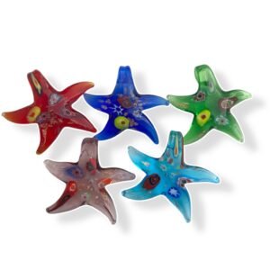Unidad de Estrella de mar de vidrio, Lampwork hecho a mano 5cm