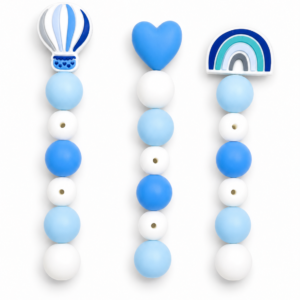 Kit de Cuentas de Silicona BPA FREE para porta chupetes  ( 3 Modelos)