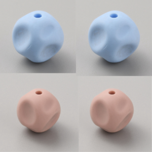 5 Unidades de Cuenta de Silicona Redondas texturizadas BPA 15mm (2 Colores)