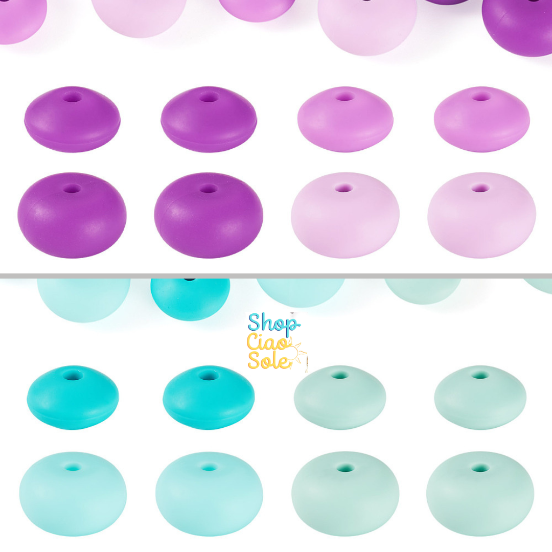 8 unidades de mix de Cuenta donas (2 modelos) de Silicona BPA FREE