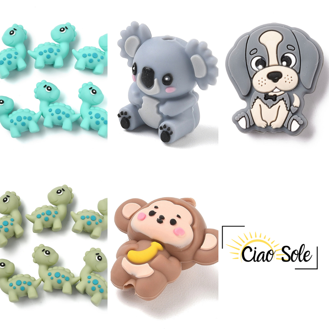 Unidad de Cuenta de Silicona BPA FREE Animales y Dinos (5 Modelos)