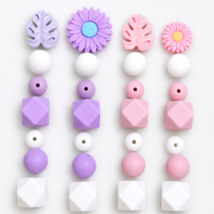 7 Unidades de Cuenta de Silicona BPA FREE para porta chupetes  (4 Modelos)