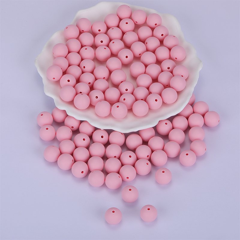5 Unid de Cuentas de silicona Rosa Claro BPA FREE 15mm